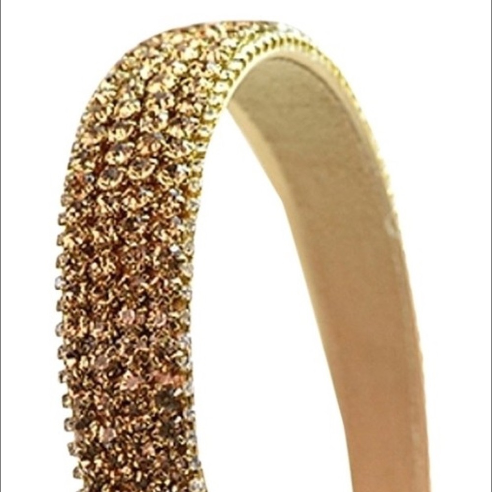 Topaz Multi Row Rhinestone Headband - Picture 2 of 4